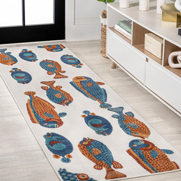 Algarve Modern Fish High-low Indoor/outdoor Area Rug